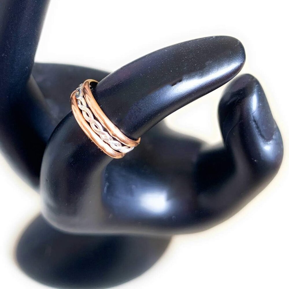 Unisex Adjustable Toe Ring Braid Stack Gold Fill … - image 3